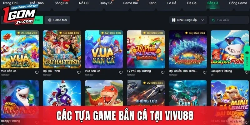 Các tựa game bắn cá tại VIVU88