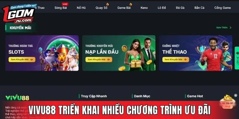 VIVU88 triển khai nhiều chương trình ưu đãi